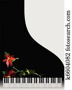 Piano with flower Piano with flower