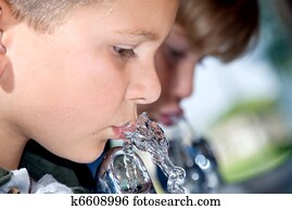 Students drinking water Students drinking water