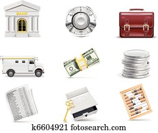 Vector online banking icon set. Vector online banking icon set.
