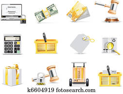 Vector online shopping icon set Vector online shopping icon set