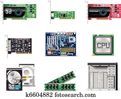 Vector white computer icon set. P.4 Vector white computer icon set. P.4