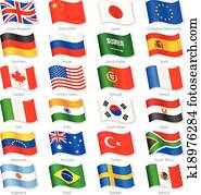 World Top Countries Vector National Flags