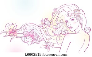 花, 以及, the, 美麗