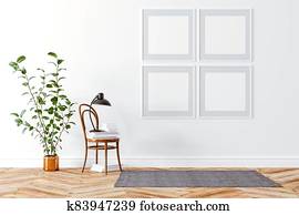 3d d render of beautiful interior setup with chair and home plant 3d d render of beautiful interior setup with chair and home plant