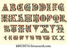 alphabet, mittelalterlich, und, r?mische ziffer alphabet, mittelalterlich, und, r?mische ziffer