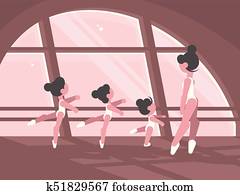 estúdio, de, balé, escola