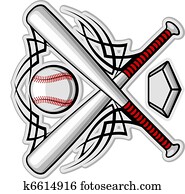 farbe, baseball, emblem farbe, baseball, emblem