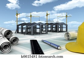 fábrica, construção