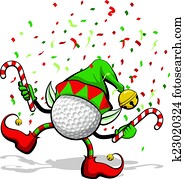 Golf Christmas Elf Golf Christmas Elf
