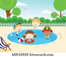 Kids In Swimming Pool Kids In Swimming Pool