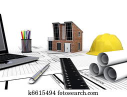 modernos, casa, projeto