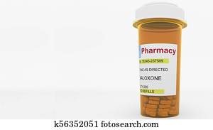 NALOXONE generic drug pills in a prescription bottle. Conceptual 3D rendering NALOXONE generic drug pills in a prescription bottle. Conceptual 3D rendering