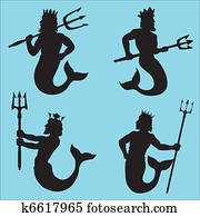neptun, silhouetten neptun, silhouetten