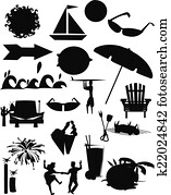 summer elements in silhouette summer elements in silhouette