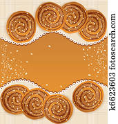 background with cookies sprinkled with sesame seeds and background with cookies sprinkled with sesame seeds and