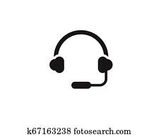 callcenter, symbol, vektor, abbildung