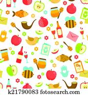 coloridos, padrão, para, rosh hashanah