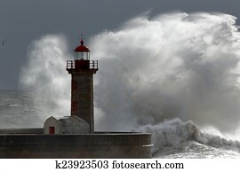 farol, tempestade farol, tempestade