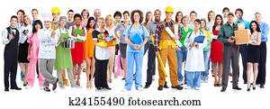 Group of workers people. Group of workers people.