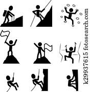 Hiking and climbing icon. vector Hiking and climbing icon. vector