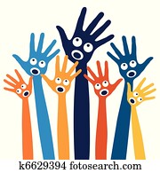 Joyful singing people hands. Joyful singing people hands.