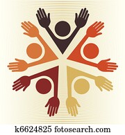 צבעוני, עיגול של אנשים, design.