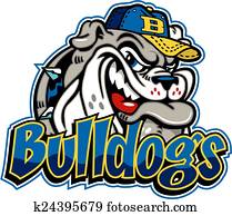 bulldogge, baseball, maskottchen bulldogge, baseball, maskottchen
