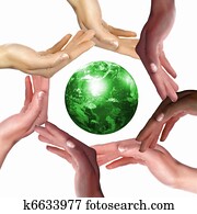 menschliche hand, und, symbol, von, unser, planet