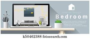 Modern bedroom interior design background 4 Modern bedroom interior design background 4