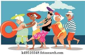 Seniors on the beach