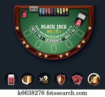 Vector blackjack table layout Vector blackjack table layout