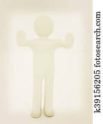 3d, man., prohibición, veto, advertencia, concepto, -, elaboración, pare el gesto, ., 3d, illustration., vendimia, style.