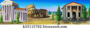 Ancient Rome. Panorama view Ancient Rome. Panorama view