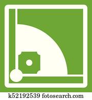Baseball field icon green Baseball field icon green