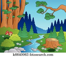 Cartoon forest landscape 1