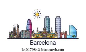 Flat line Barcelona banner Flat line Barcelona banner