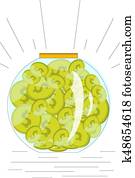 Jar with money on it flat design illustration