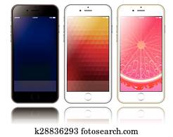 Mockup of two smartphones for presentations and web design Mockup of two smartphones for presentations and web design