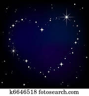Star heart in night sky Star heart in night sky