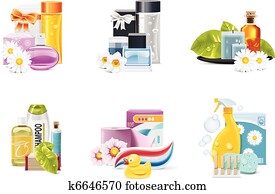 vetorial, saúde beleza, materiais