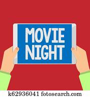 לכתוב, ראה, להראות, סרט, night., עסק, צילום, showcasing, רגוע, לא פורמלי, כינוס, להסתכל, סרטים, בבית, נוחיות, תארך