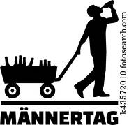 Fathers day with handcart full of beer Fathers day with handcart full of beer