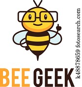 Geek bee mascot logo. Geek bee mascot logo.
