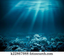 mar, profundo, ou, oceânicos, submarinas, com, recife coral, como, um, fundo, para, seu, desenho