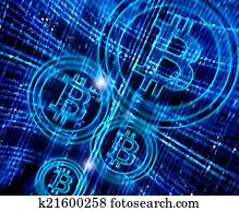 numérique, résumé, fond, à, bitcoin, symbole