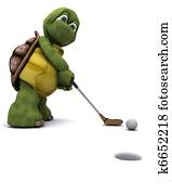 Tortoise Playing golf Tortoise Playing golf