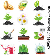 Vector gardening icon set Vector gardening icon set