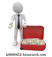Businessman with a lot of money
