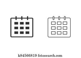 Calendar Line Icon Set. Calendar Isolated Flat Web Mobile Icon, Sign, Symbol, Button, Element, Vector illustration Calendar Line Icon Set. Calendar Isolated Flat Web Mobile Icon, Sign, Symbol, Button, Element, Vector illustration