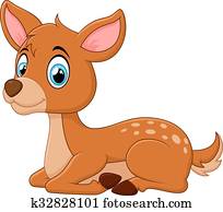 cartoon Deer laying down